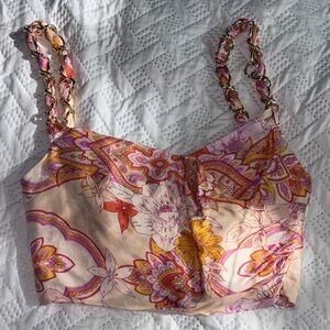 Zara The Sasha satin faux wrap chain crop top